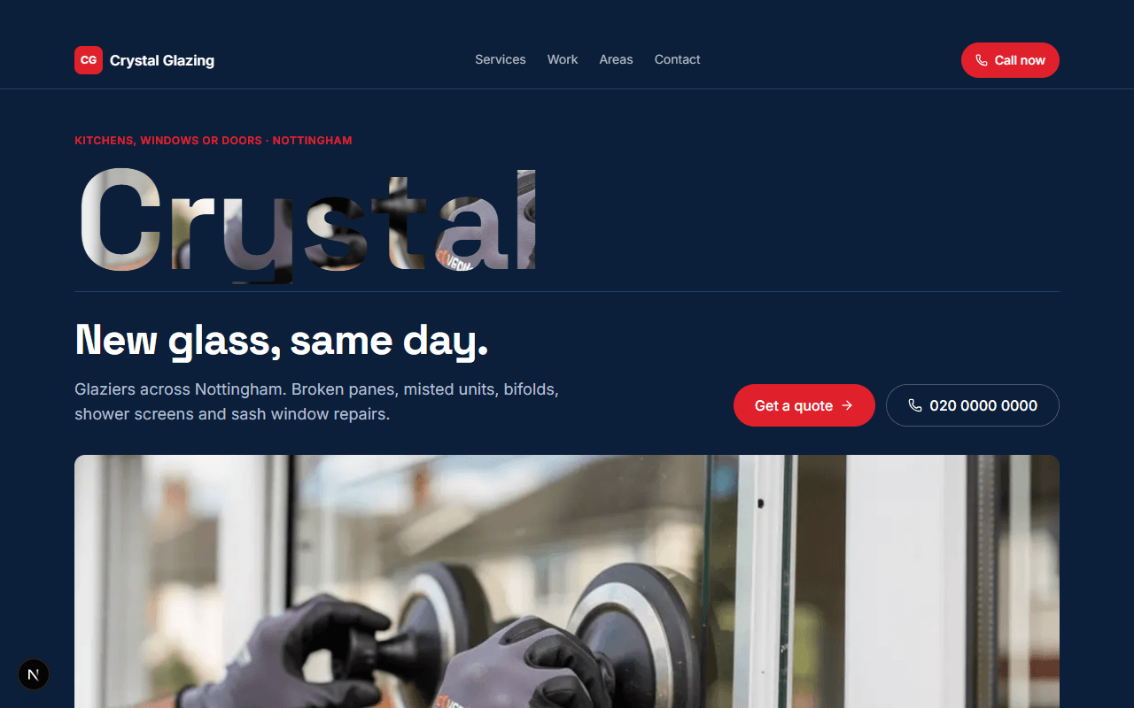 Crystal Glazing: example kitchens, windows or doors website