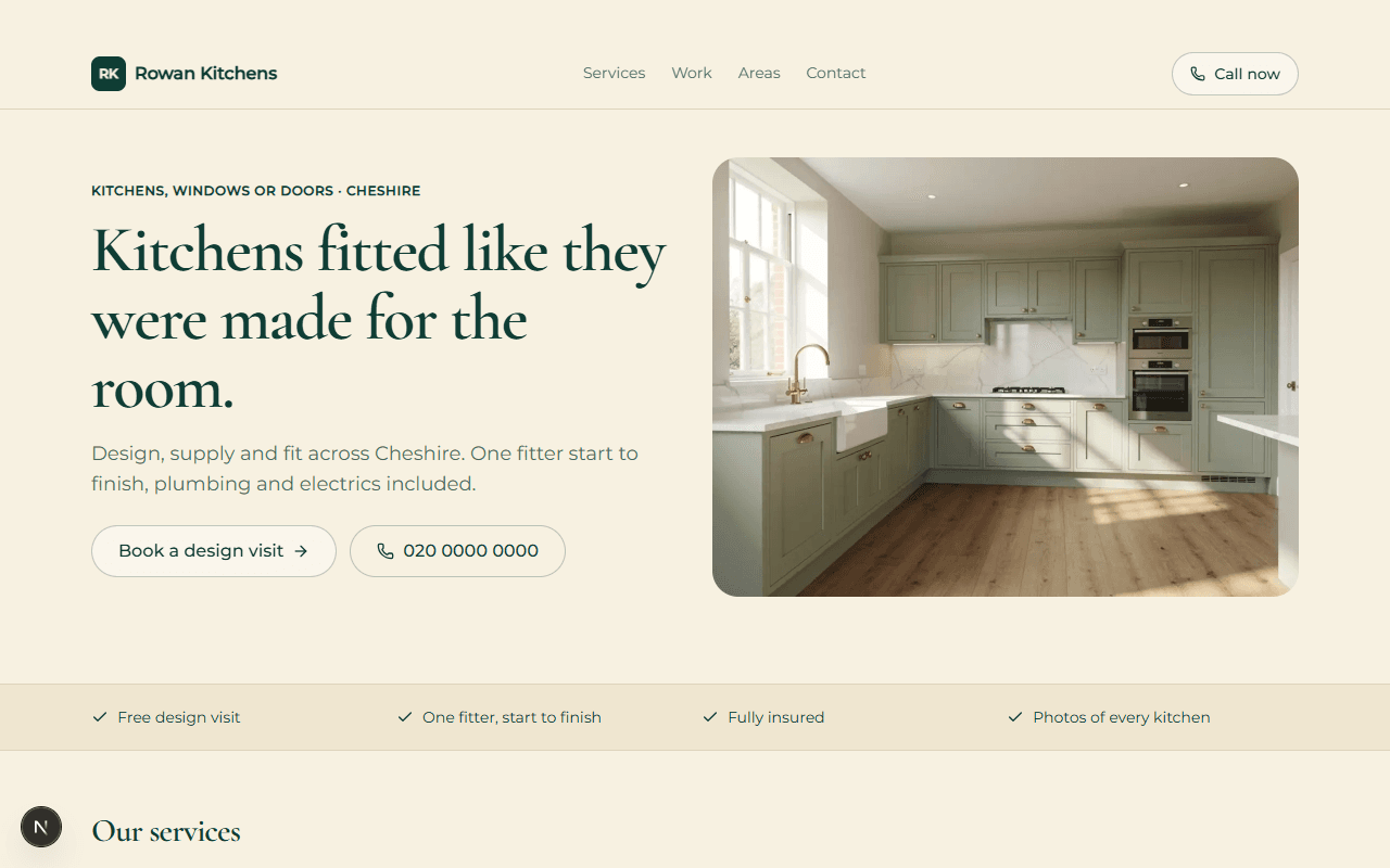 Rowan Kitchens: example kitchens, windows or doors website