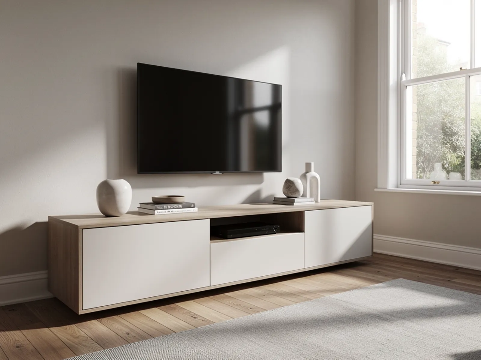 TV wall-mounted with hidden cables, Bishopston