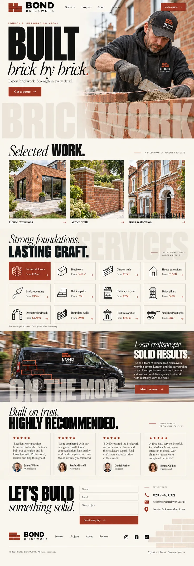 Bond Brickwork: the whole page