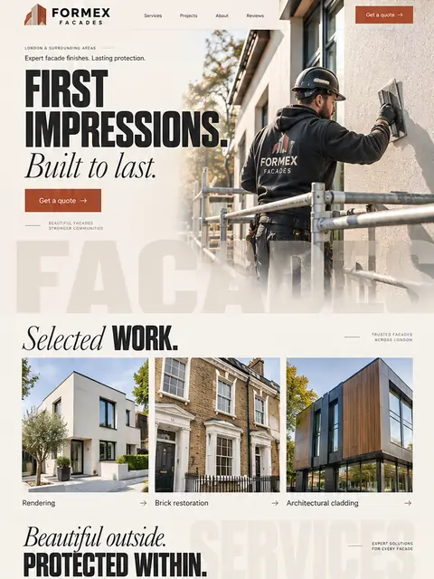 Formex Facades: editorial website concept for brick & roofing
