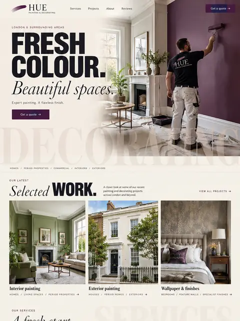 Hue: editorial website concept for painting