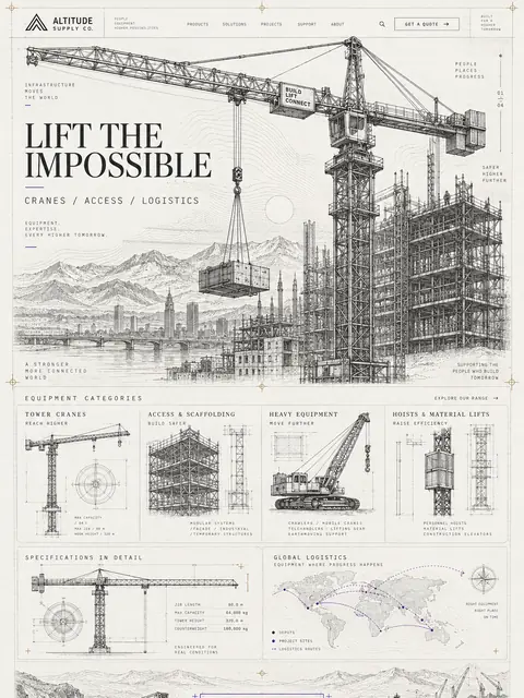 Lift the Impossible: plotter drawing website concept for builders