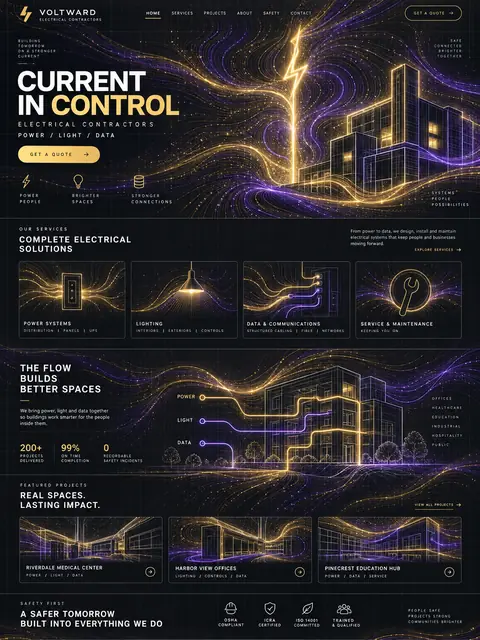 Voltward: flow field website concept for electrical