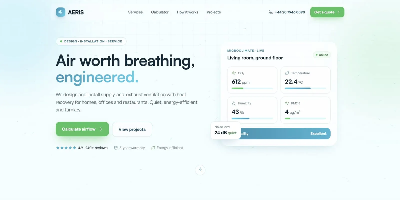 AERIS · Landing screenshot
