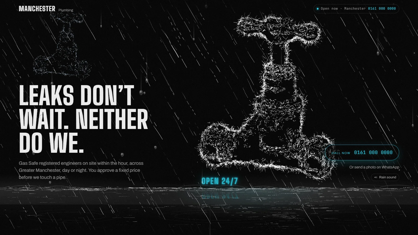 Manchester Plumbing website screenshot