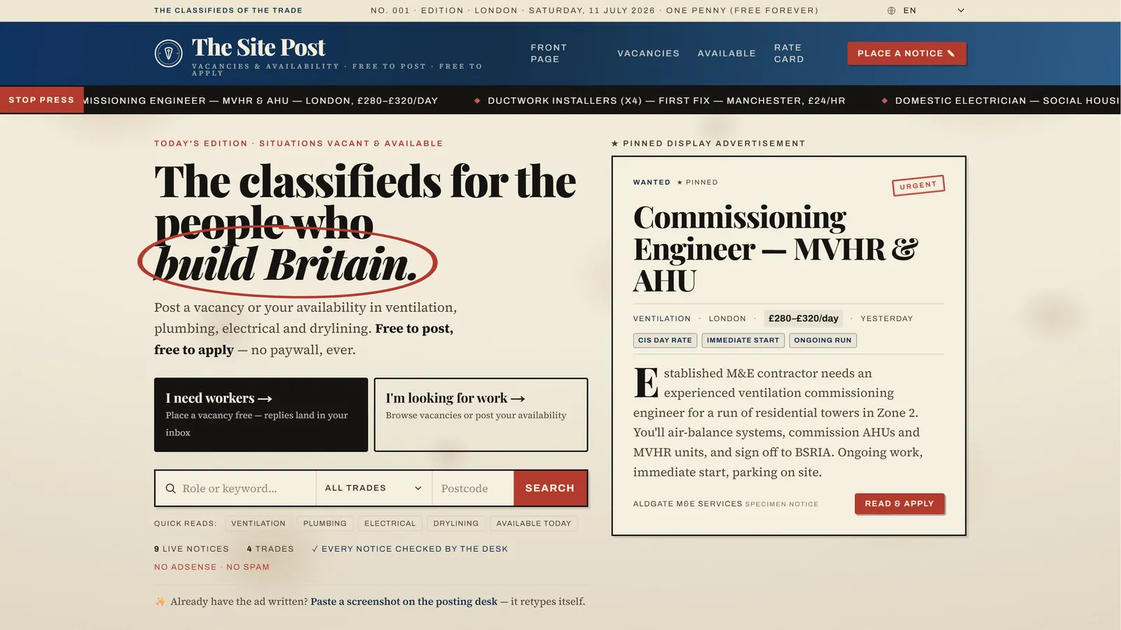 The Site Post screenshot